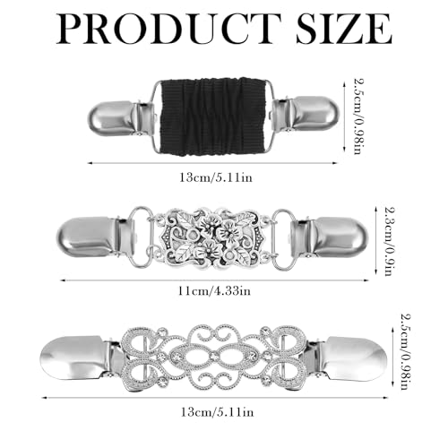 Image of Elegant Vintage Shirt Clothes Clips, 5 Pcs Clips Back Cinch, 5 Styles Waist Cincher Clip, Tie Up Sweater-Clip for Women, Clip Back Cinch Decor for Sweater, Cardigan, Collar, Shawl, Scarf