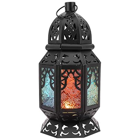 Lewondr Retro Iron Lantern for Home Decor Cover