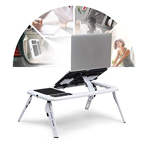 Preisvergleich Produktbild NBVCX Wohnaccessoires Laptop-Schreibtischständer Multifunktionaler Laptop-Schreibtischständer Klappbarer Computertisch USB-Kühlbettständer (Farbe: Schwarz Größe: 56x31,6 cm)