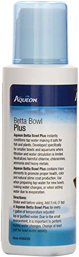 Image of Aqueon 3 Pack of Betta Bowl Plus Water Conditioner & Dechlorinator, 4 Fluid Ounces Each