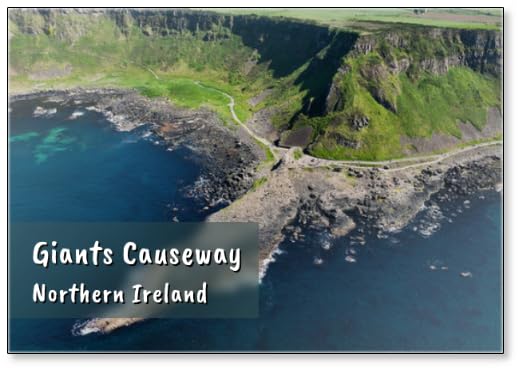 Imán para nevera con vista aérea de la Calzada de los Gigantes Océano Atlántico en la costa norte Co Antrim Irlanda del Norte