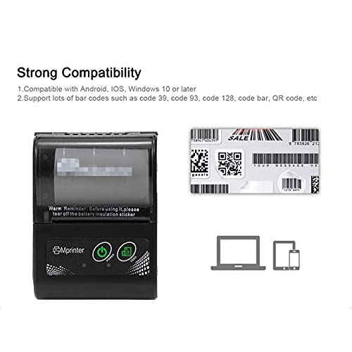 Lwieui Ontvangstprinter USB + Bluetooth thermische bonprinter 48 mm telefoonbediening compatibel voor IOS Android voor supermarkten coffeeshop (kleur: zwart, maat: één maat) - Image 5
