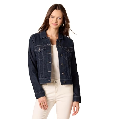 Amazon Essentials Veste en Jean Coupe Classique (Disponible en Grande Taille) Femme, Brut Délavé, 4XL Grande taille