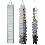 DHSFKBE Legging Organizer Storage, T-Shirt Hanging Closet Hanging Clothes Organizer with 26 Roll Compartments for Yoga Pants, Tank Top, Towel, Underwear, Shirt (Grey)
