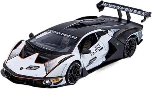Image of 1:24 Scale Lamborghini SCV12 Toy Car | Metal Pullback Diecast Car for Kids with Openable Doors, Sound, Light Effects Toy for Car Enthusiasts (Color As Per Available),orange,black