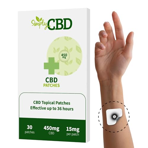 Simply CBD Patchs - 30 patchs topiques CBD - 15 mg par patch - Blanc