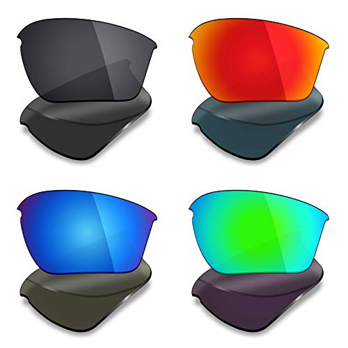 Image of Mryok 4 Pair Polarized Replacement Lenses for Oakley Half Jacket 2.0 XL Sunglass - Stealth Black /Fire Red /Ice Blue /Emerald Green
