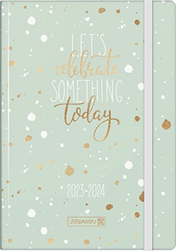 BRUNNEN Academic calendar "Celebrate" 2023/2024 1 page = 1 day A5 mint: 1 page = 1 day, Sat. + Sun. on one page