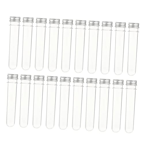 KICHOUSE 20pcs Test Tubes with Lids Test Tubes for Test Tubes with Screw Caps Flat Test Tube Test Shot Glasses Art Tube Bath Salt Container Reusable Test Tubes Test Tube Shot Glasses