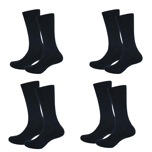 Image of 4 Pack Cotton Crew Socks for Womens Lightweight Casual Wear Business Socks, 6 to 9(WS1002-4BLA-4PK-6TO9)