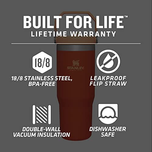 Stanley IceFlow Stainless Steel Tumbler with Straw - Vacuum Insulated Water Bottle for Home, Office or Car Reusable Cup with Straw Leak Resistant Flip Cold for 12 Hours or Iced for 2 Days (Tigerlily) - Image 5