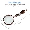 10X Magnifying Glass With Wood Handle - Antique Copper Reading Magnifier For Elderly & Close Work
