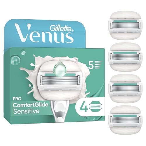 Gillette Venus Pro ComfortGlide Sensitive Rasierer, 4 Ersatzklingen