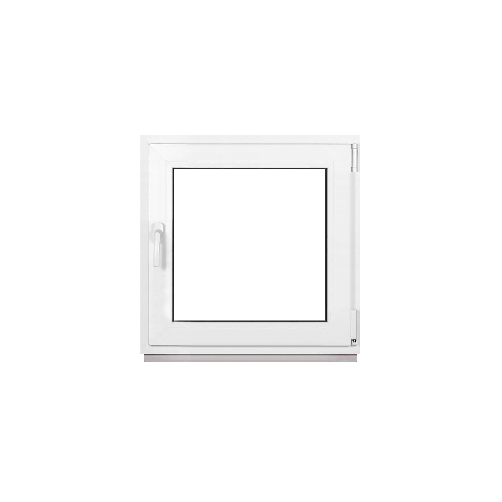 Kellerfenster Fenster Kunststofffenster Weiß Breite x Höhe 80 x 80 cm (800 x 800 mm) 2-fach (32 mm) Dreh Kipp DIN Rechts - Premium - Alle Größen