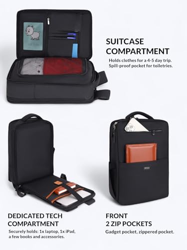 Image of B'CODE Overnighter Leather Laptop Backpack | Stylish Bucket Design with Multifunctional Pockets | Water-Resistant & Durable Travel and Office Bag for Men & Women