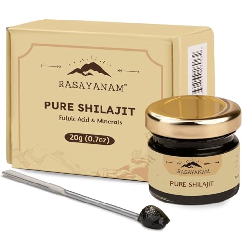 Rasayanam Pure Original Himalayan Shilajit/Shilajeet Resin 20g | Improve Strength & stamina for men & women | 4X Concentrated formula, Stronger Than Pills & Capsules Rasayanam Pure Original Himalayan Shilajit/Shilajeet Resin 20g | Improve Strength & stamina for men & women | 4X Concentrated formula, Stronger Than Pills & Capsules
