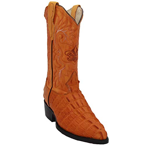 Western Shops Mens Leather Crocodile Alligator Print Western Cowboy Boots