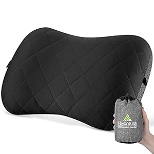 Hikenture Camping Pillow with Removable Cover – Ultralight Inflatable Pillow for Neck Lumbar Support – Upgrade Backpacking Pillow – Washable Travel Air Pillows for Camping, Hiking, Backpacking
