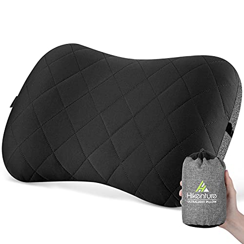 Hikenture Camping Pillow with Removable Cover – Ultralight Inflatable Pillow for Neck Lumbar Support – Upgrade Backpacking Pillow – Washable Travel Air Pillows for Camping, Hiking, Backpacking