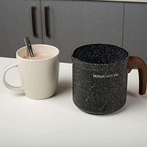 Foto von NAVA Milchtopf 1 L | Stielkasserolle mit Granitbeschichtung Nature zum Aufkochen von Milch | Schmelzen von Schokolade