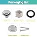 WRISIN Tub Drain Kit with Overflow, Tip-Toe Bath Tub Drain and Two-Hole Overflow Cover Plate, Universal Fit, Chrome