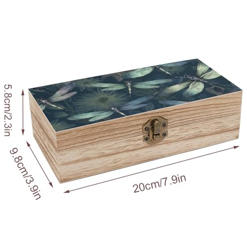 Boîte de rangement bois couvercle libellule coffret bijoux secret