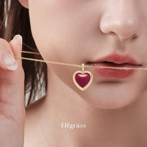 Heart Pendant Necklace for Women S925 Sterling Silver Natural Agate Jewelry Gift for Her Anniversary Valentine's Day2