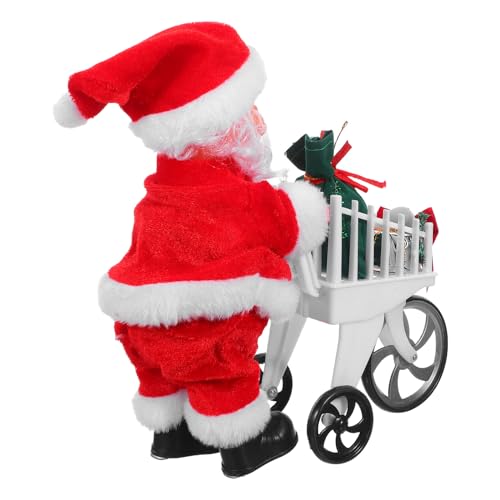 Automate de Noël Père Noël musical avec chariot, objet de collection premium