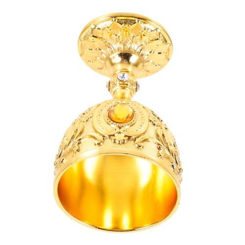 HIAKDOFT Copa de Licor Pequeña Vintage de Metal con Grabado Vaso Compacto para Bebidas y Decoración del Hogar Taza Práctica y Resistente y Vino Diseño Europeo Elegante Dorado