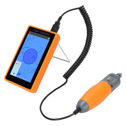 400X Fiber Optic End Face Inspection Kit 5in HD Screen Real Time Video Probe Detector SC FC ST LC Portable Fiber Microscope