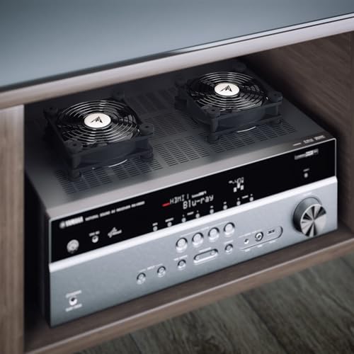 Image of AC Infinity MULTIFAN S7-P, Quiet Dual 120mm AC-Powered Fan. | With Speed Control, UL-Certified, for Receiver, DVR, PlayStation, Xbox, Component Cooling