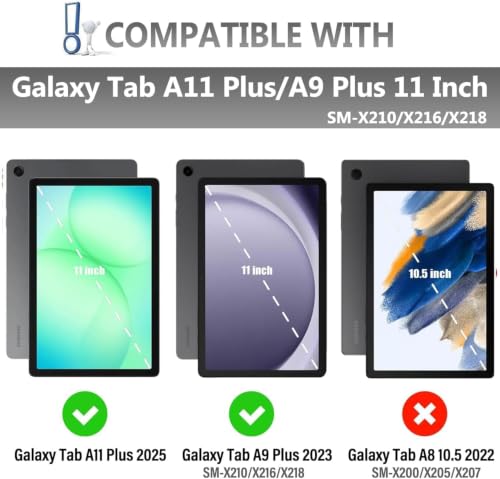 Image of RTSY Keyboard case for Samsung Galaxy Tab A11+ / A11 Plus 2025 (11 Inch) & A9+ / A9 Plus 2023 (11 Inch),7-Color Backlit & Touchpad,Multi Angle,Wireless Magnetically Detachable Keyboard Cover-Grey /White