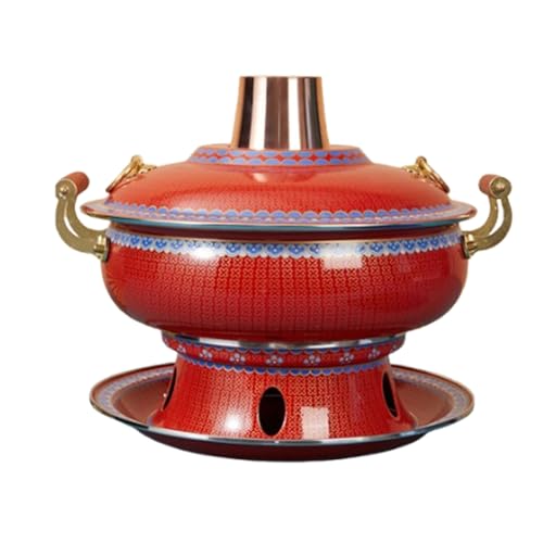 Olla china tradicional de cobre rojo 34 cm