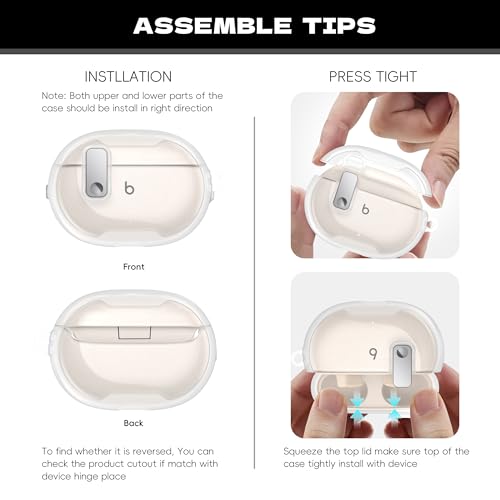 Coque Beats Studio Buds Plus transparente avec mousqueton pour le sport
