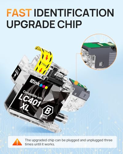 Image of E-Z Ink LC401XL Black LC401XL Ink Cartridges for Brother Printer LC401 | Compatible for Brother LC401 Ink Cartridges LC 401 to use with MFC-J1010DW MFC-J1170DW MFC-J1012DW DCP-J1800DW (2-Black)
