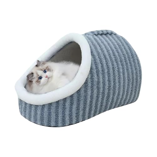 Grotta per gatti per gatti da interni, cuccia per gatti da interni - Cuccia per gatti - Letto per gatti a forma di pantofola, grotta calda per lettino per gattini, caverna coperta chiusa e chiusa per