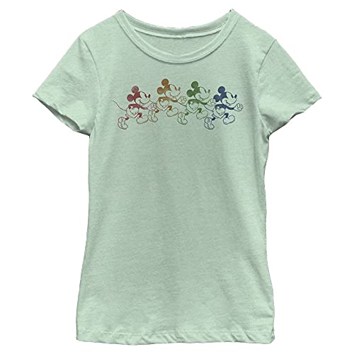 T-shirt fille Mickey Disney menthe idéal pour l'école et le sport