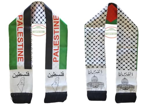 Palestine Flag Scarf Silk Neck Scarf Palestinian Scarfs Arab Gifts Palestine Bandana 6 X 53 Inch Ramadan Gifts