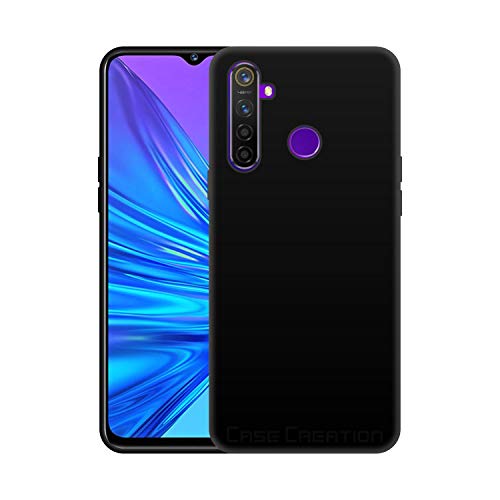 Image of Case Creation Compatible with Realme 5i 2021 Back case, Realme 5i Slim Flexible Smart Look case with 360 Camera All Angle Protection (Pure Black)