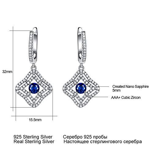 Bijoux de mariage en argent 925 avec boucles d'oreilles zircone carrées - 4