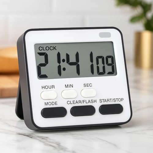 Image of Timer Clock for Study Table & Kitchen | Stopwatch for Study & Cooking | Alarm Clock for Study Table | Digital Alarm Clock for Heavy Sleepers |Timer Watch for Study| StudyTimer for Students