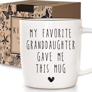 My Favorite Granddaughter Gave Me This Mug Gifts for Grandparents, Funny Grandparents Ceramic Coffee Mug Gifts for Grnadma Grandpa, Funny Grandparent Gifts for Birthday Thanksgiving, 13 oz