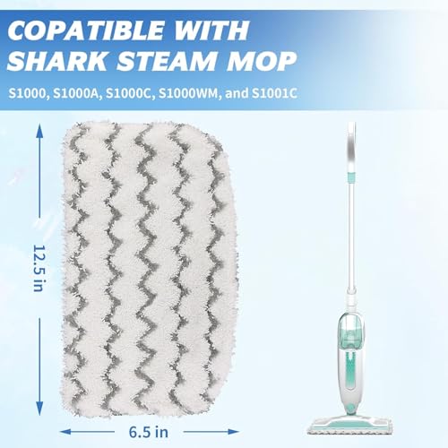 Image of 2 Pack Thickened Steam Mop Replacement Pads, Durable Microfiber Mop Pads Compatible with Shark S1000 /S1000A /S1000C /S1000WM /S1001C, Washable Pads for Pet Owners and Families with Kids