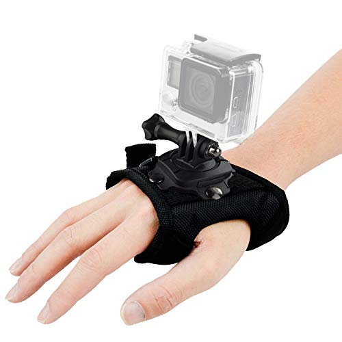 Wrist Strap Mount 360 Degree Panoramic Swiveling Glove Style Hand Mounts Strip Belt