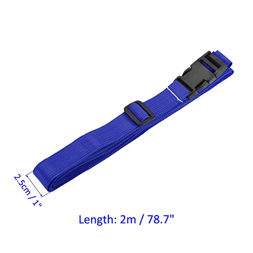 Image of M METERXITY 1 Pack Luggage Straps- Travel Baggage Accessories Adjustable Suitcase Belt with Quick Release Buckle, Apply to Travel (2 Meters, Blue)