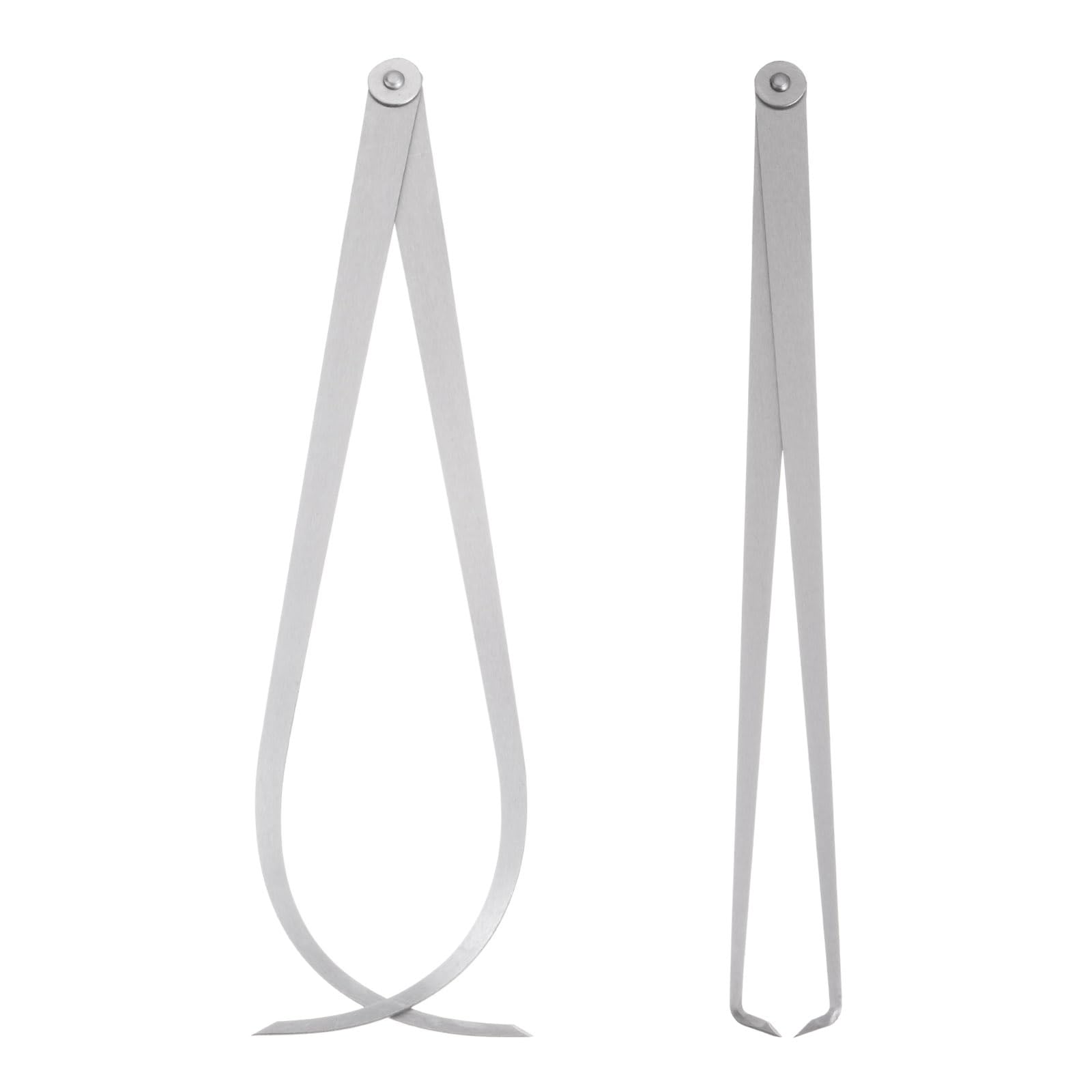 Ensemble de Compas Intérieur et Extérieur à Joint Ferme - Outil de Mesure en Acier Inoxydable [14 Pouces] pour Mesurer les Dimensions, Ton Argent