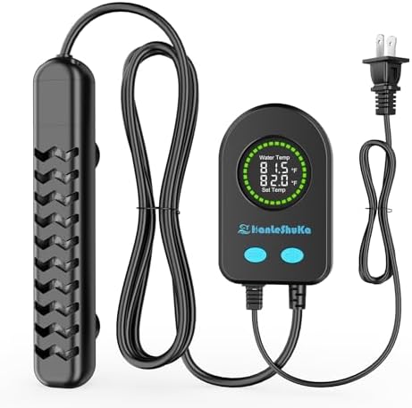 Submersible Aquarium Heater 100W/200W/300W/500W, Fish Tank Heater with high-Temperature Protection and Turtle Tank Heater with Automatic Power-Off When Leaving seawater or Freshwater.