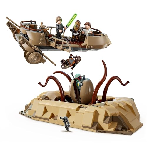 Star Wars Skiff del Deserto e Fossa del Sarlacc, Modellino di Astronave Giocattolo e di Mostro da Costruire, Veicolo da Il Ritorno dello Jedi, Giochi per Bambini da 9 Anni, Idea Regalo 75396 - Lego - Immagine 2
