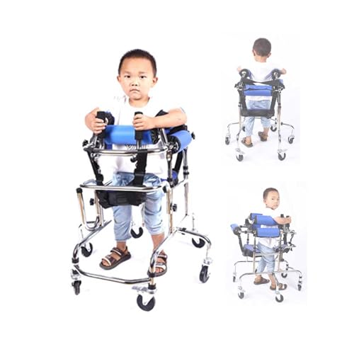 Andador pediátrico de 6 ruedas para niños con parálisis cerebral, altura y ancho ajustables, soporta hasta 140 kg