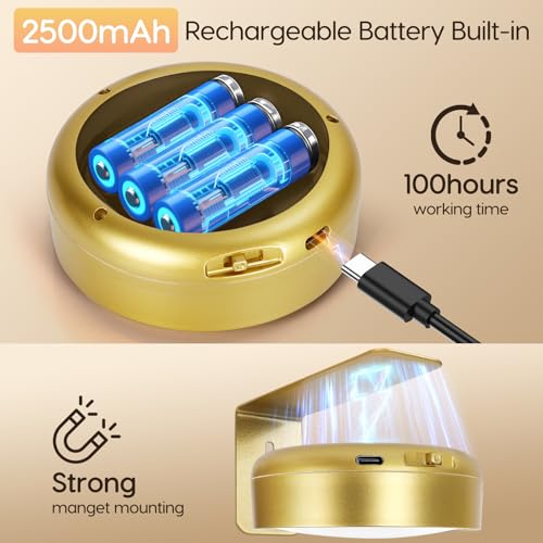Image of Picture Light for Wall with 2500mAh Rechargeable Battery,Wireless Painting Art Display Lighting for Portait Frame Gallery Poster with Remote ,3 Lighitng Colors&Dimmable Timer for Living Room Bedroom